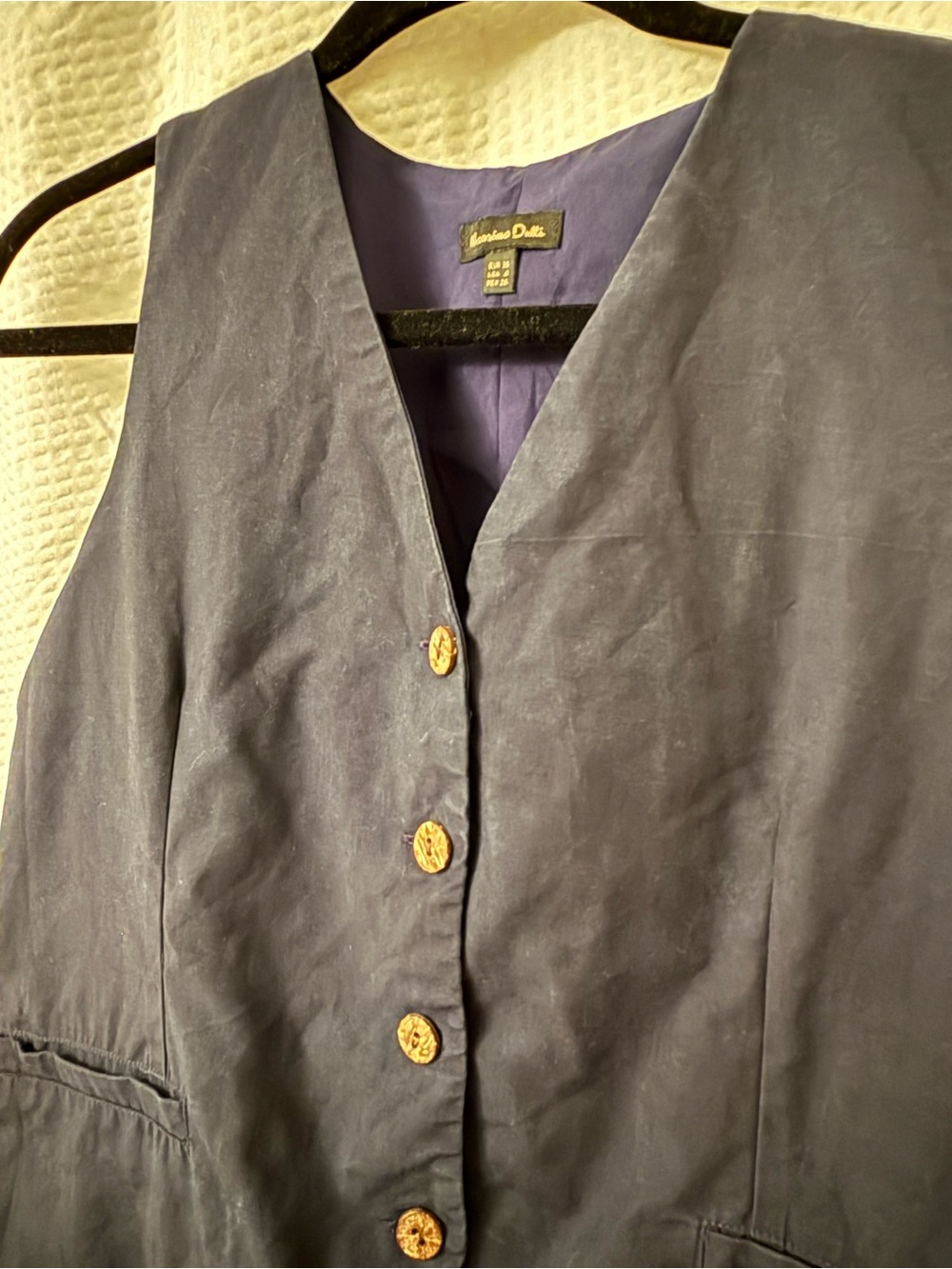 Massimo Tutti Linen Cotton Navy Blue Vest Sz US 4 EUR 36 Sleeveless Chic - Picture 5 of 9